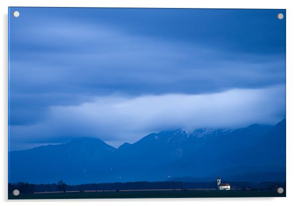 In the shadow of a mighty mountain range Acrylic by Ian Middleton