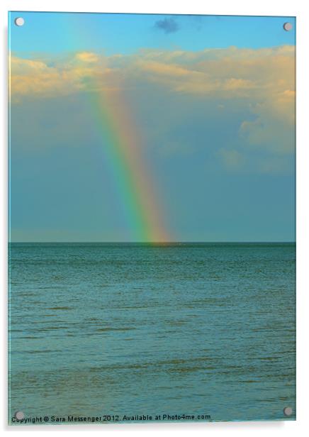 Rainbow at sea Acrylic by Sara Messenger