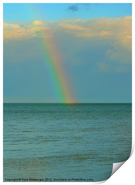 Rainbow at sea Print by Sara Messenger