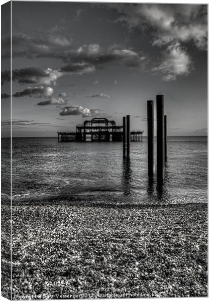 West pier at Brighton Canvas Print by Sara Messenger