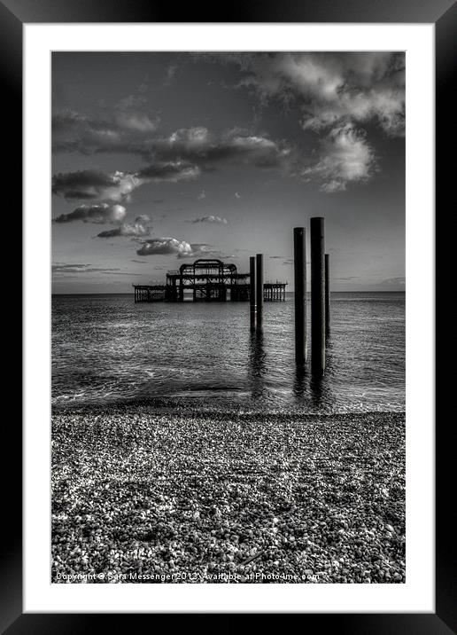 West pier at Brighton Framed Mounted Print by Sara Messenger