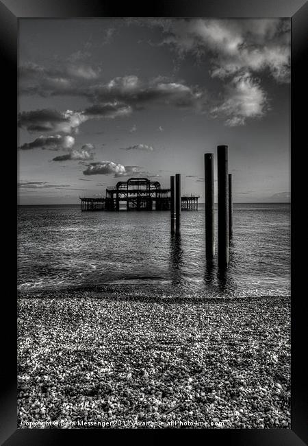 West pier at Brighton Framed Print by Sara Messenger