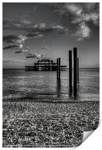 West pier at Brighton Print by Sara Messenger