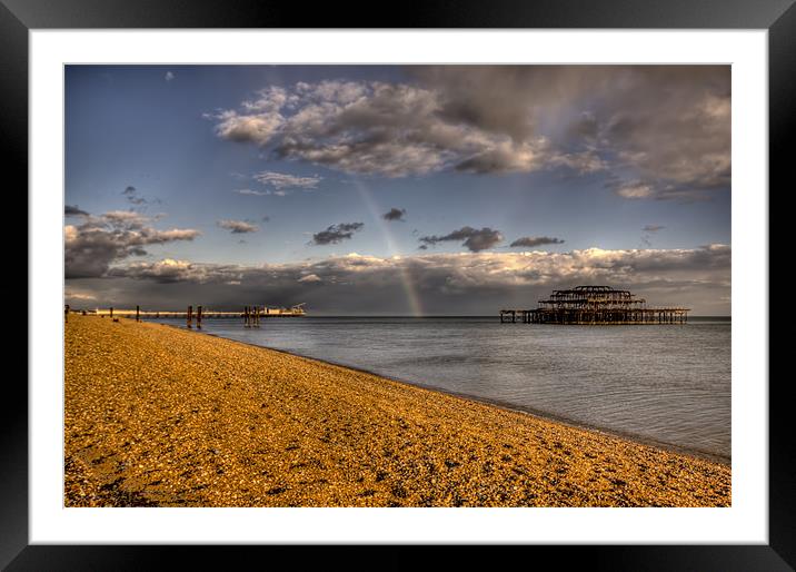 Rainbow over Brighton Pier Framed Mounted Print by Dean Messenger