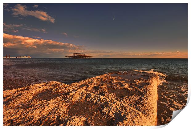 The Old Pier Brighton Print by Dean Messenger