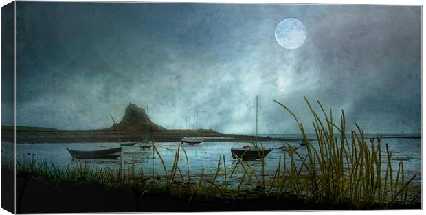 LIndisfarne Moon Canvas Print by Brian Tarr