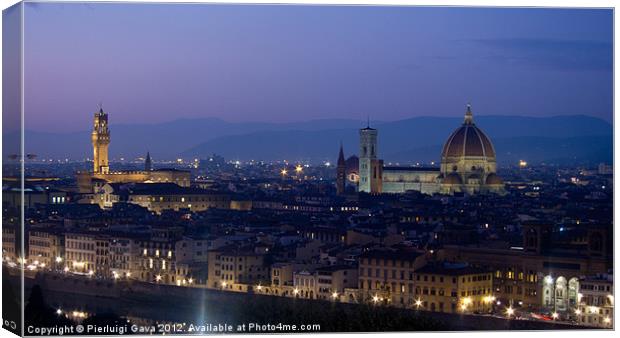 Florence by Night Canvas Print by Pierluigi Gava