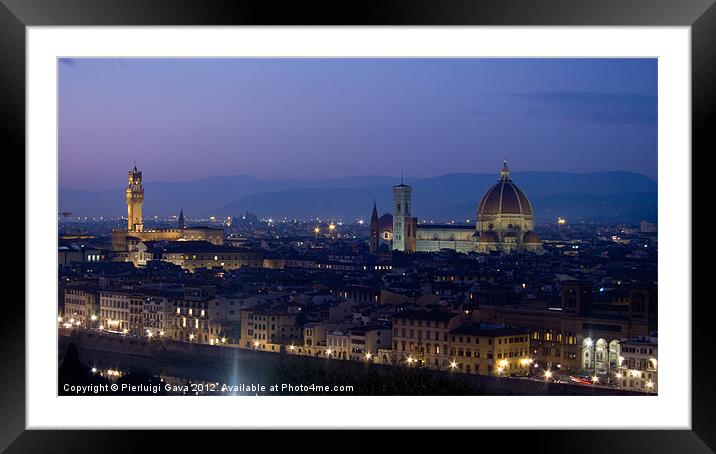 Florence by Night Framed Mounted Print by Pierluigi Gava