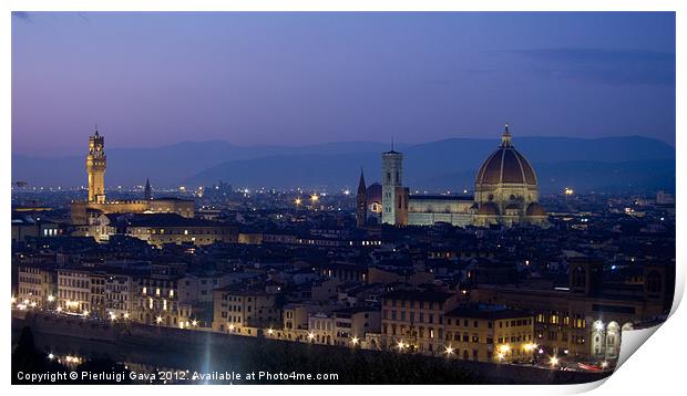 Florence by Night Print by Pierluigi Gava