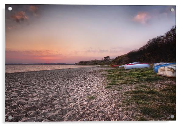 Hamworthy Beach at Sunset Acrylic by Jennie Franklin