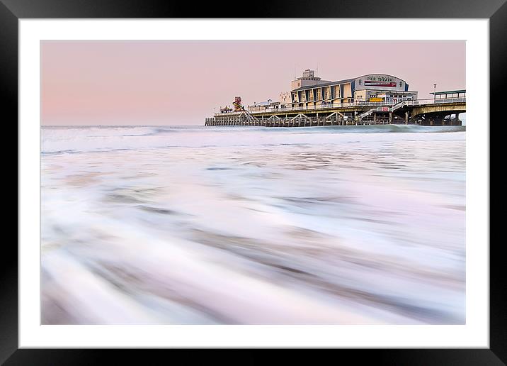 Pink Bournemouth Pier Sunrise Framed Mounted Print by Jennie Franklin
