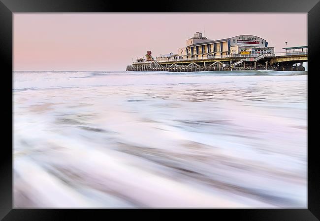 Pink Bournemouth Pier Sunrise Framed Print by Jennie Franklin