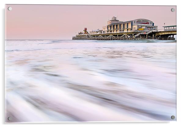 Pink Bournemouth Pier Sunrise Acrylic by Jennie Franklin