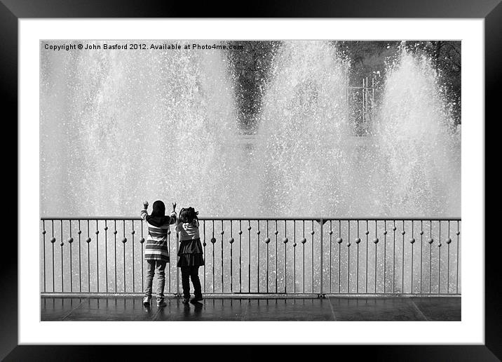 Battersea Park Fountains Framed Mounted Print by John Basford