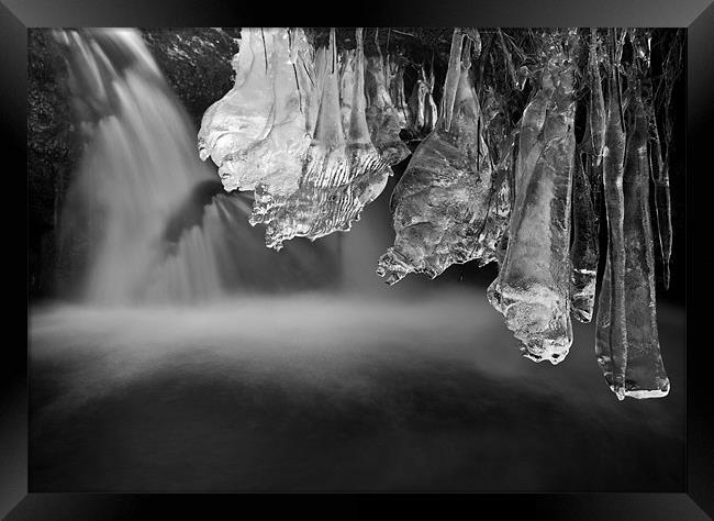 Ice Pendulums, Yorkshire Dales. Framed Print by Jim Round
