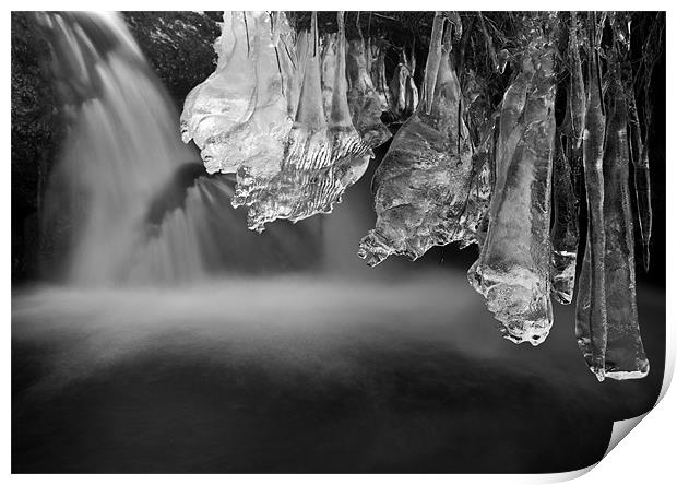 Ice Pendulums, Yorkshire Dales. Print by Jim Round