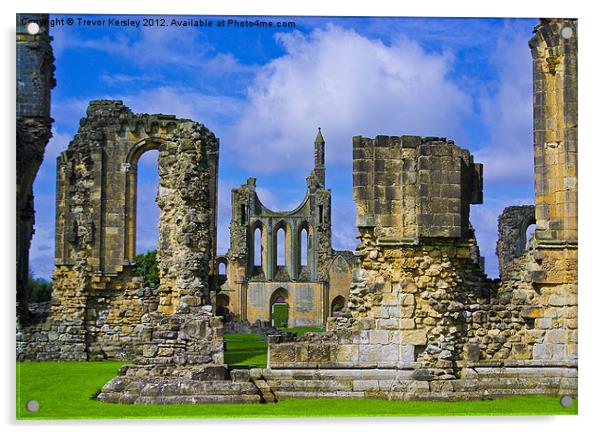 Byland Abbey Acrylic by Trevor Kersley RIP