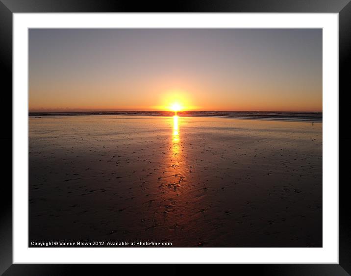 Sunset Framed Mounted Print by Valerie Brown