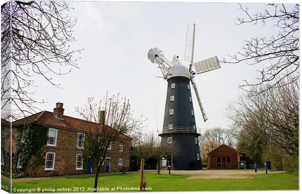 Alfords Five Sail Windmill Canvas Print by philip milner