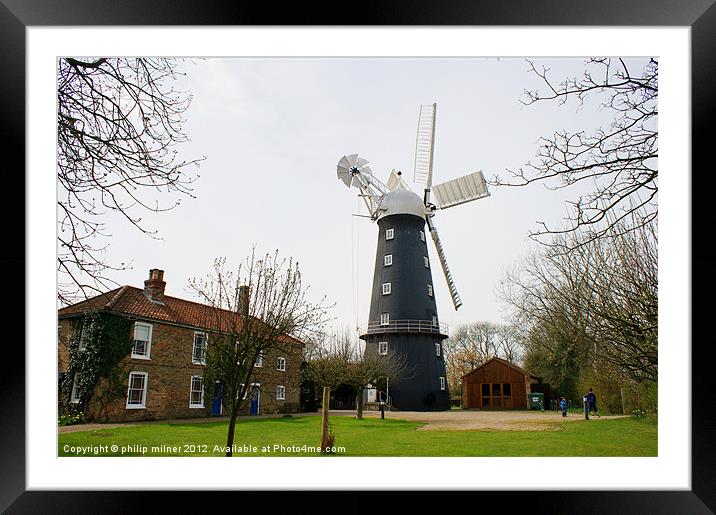 Alfords Five Sail Windmill Framed Mounted Print by philip milner