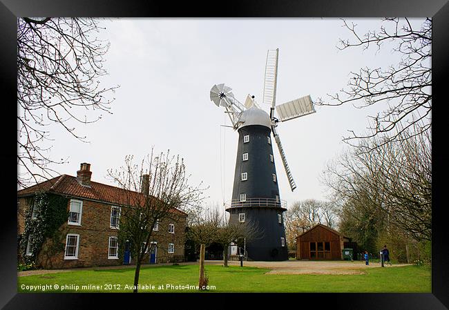 Alfords Five Sail Windmill Framed Print by philip milner