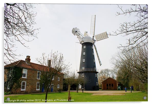 Alfords Five Sail Windmill Acrylic by philip milner