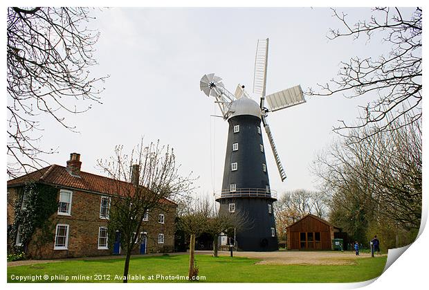 Alfords Five Sail Windmill Print by philip milner