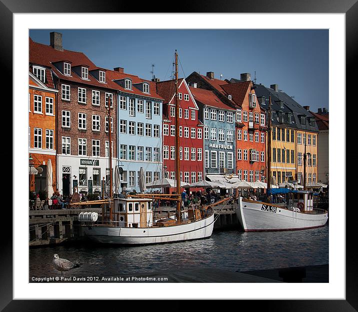 Nyhavn scene Framed Mounted Print by Paul Davis