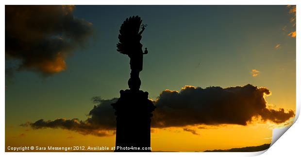 The peace statue Print by Sara Messenger