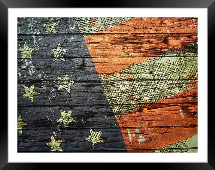 stars and stripes distressed Framed Mounted Print by Heather Newton