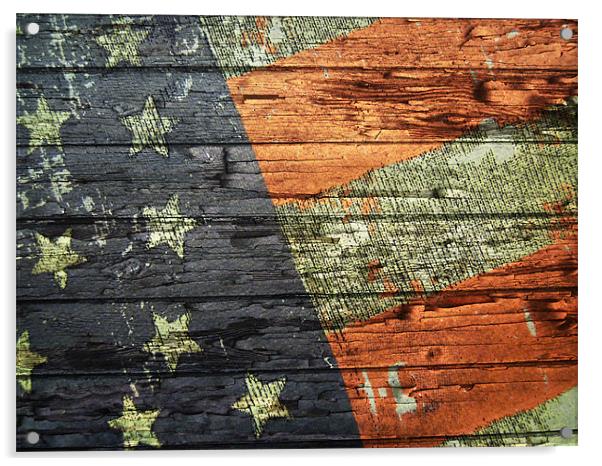 stars and stripes distressed Acrylic by Heather Newton