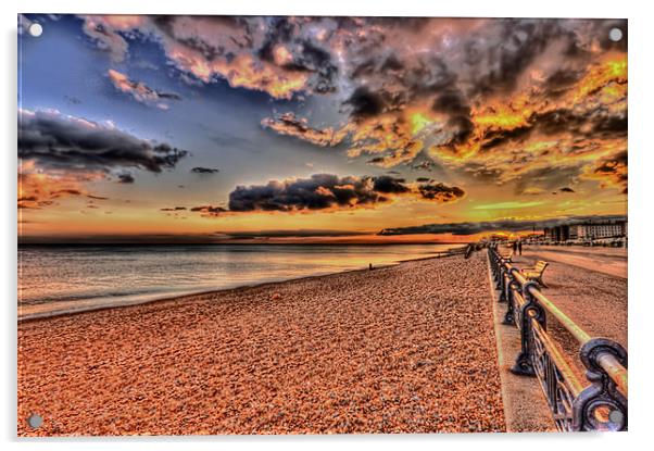 Sunset along the beach Acrylic by Dean Messenger