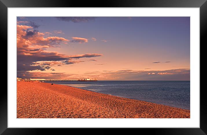 Sunset over Brighton Pier Framed Mounted Print by Dean Messenger