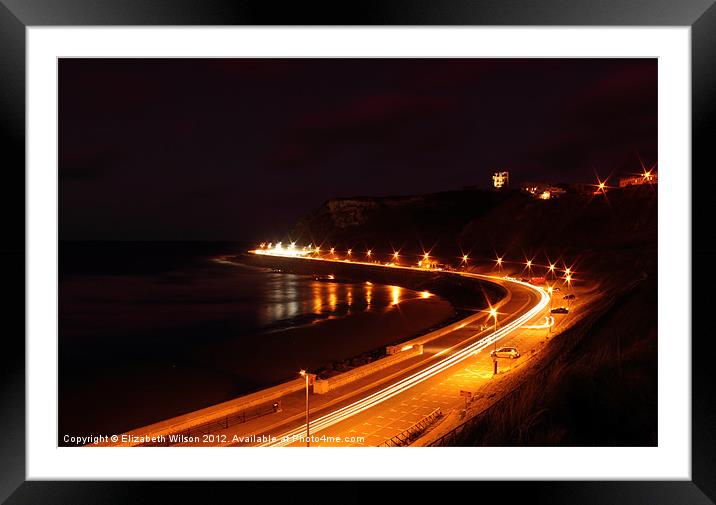 Northbay, Scarborough at Night Framed Mounted Print by Elizabeth Wilson-Stephen