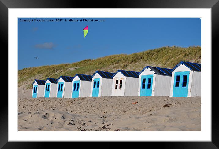 Beach huts Framed Mounted Print by cairis hickey