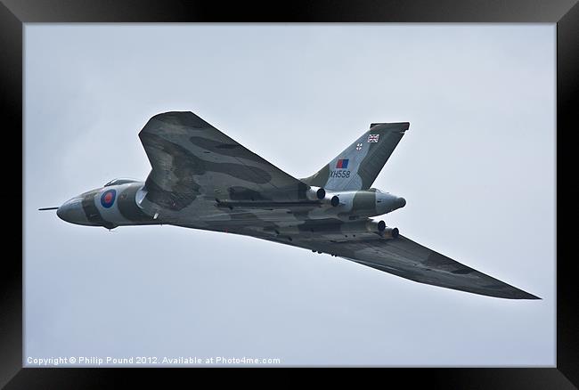 RAF Vulcan Bomber in Flight Framed Print by Philip Pound