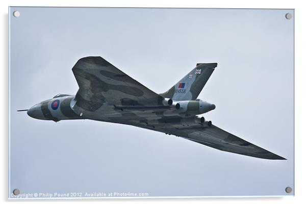 RAF Vulcan Bomber in Flight Acrylic by Philip Pound
