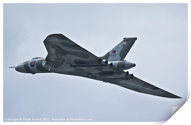 RAF Vulcan Bomber in Flight Print by Philip Pound