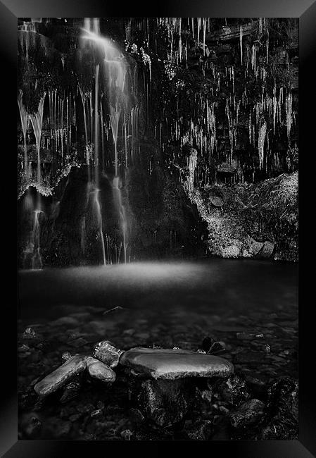 Majestic Frozen Waterfall Framed Print by Jim Round