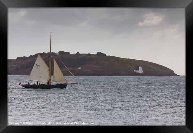 Under Way and Reefed In Framed Print by Brian Roscorla