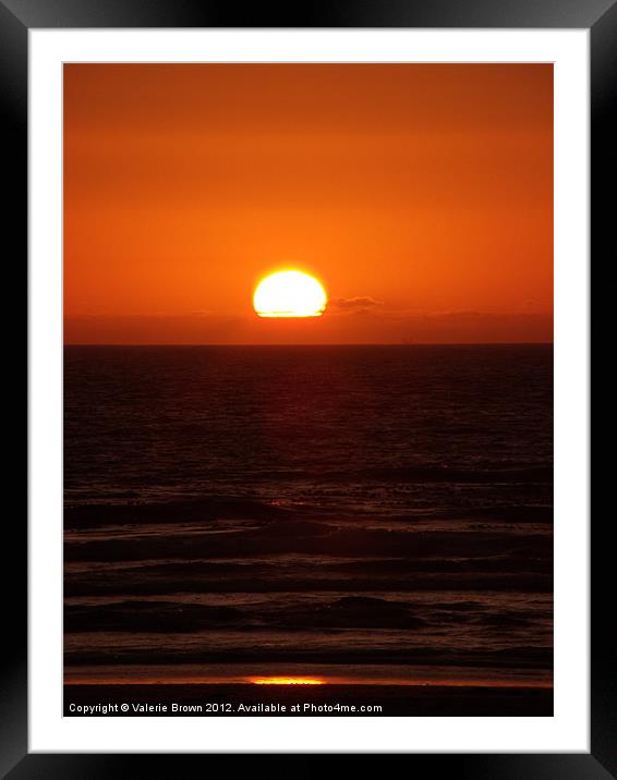 Beach Sunset Framed Mounted Print by Valerie Brown