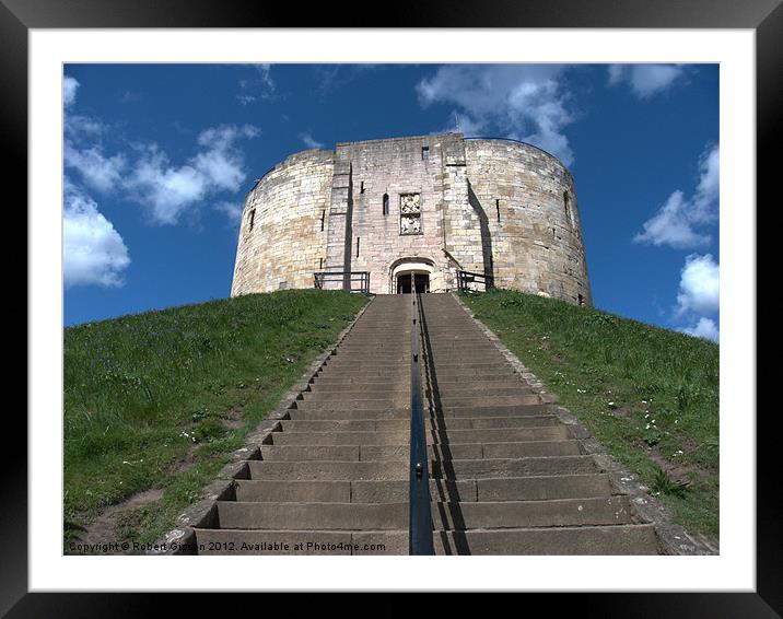 Clifford's Tower in York  historical building step Framed Mounted Print by Robert Gipson