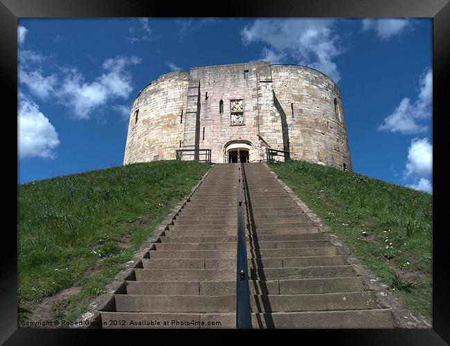 Clifford's Tower in York  historical building step Framed Print by Robert Gipson