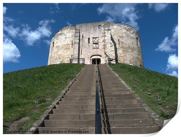 Clifford's Tower in York  historical building step Print by Robert Gipson