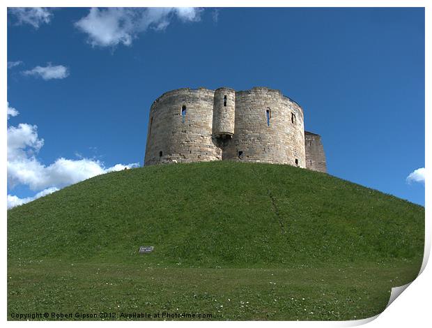 Clifford's Tower York  historical building. Print by Robert Gipson