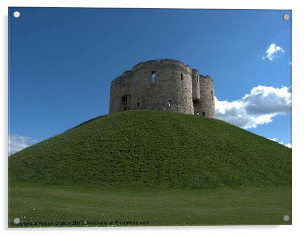 Clifford,s Tower York  historical building. Acrylic by Robert Gipson