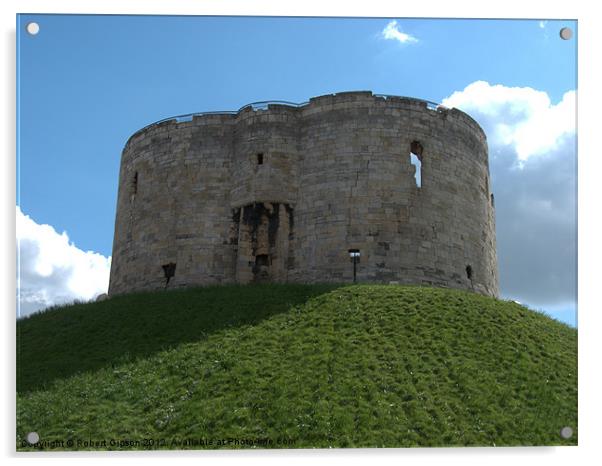 Clifford's Tower York historical building. Acrylic by Robert Gipson