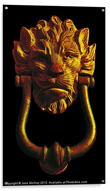 Lion Head Antique Door Knocker Acrylic by Jane McIlroy