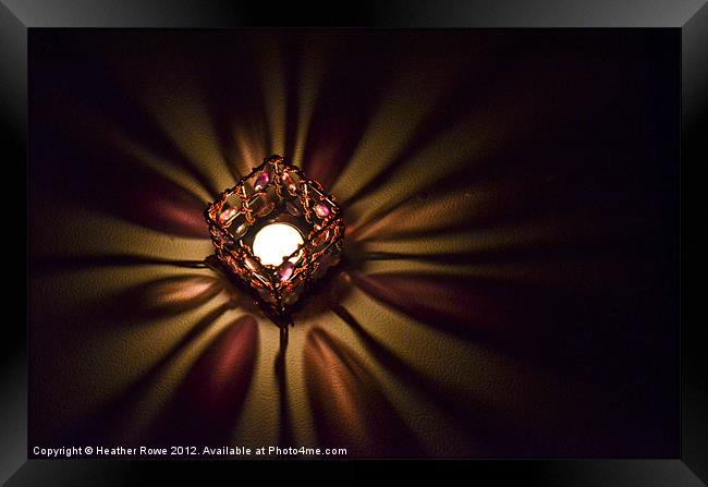 Candlelight Flower Framed Print by Heather Rowe