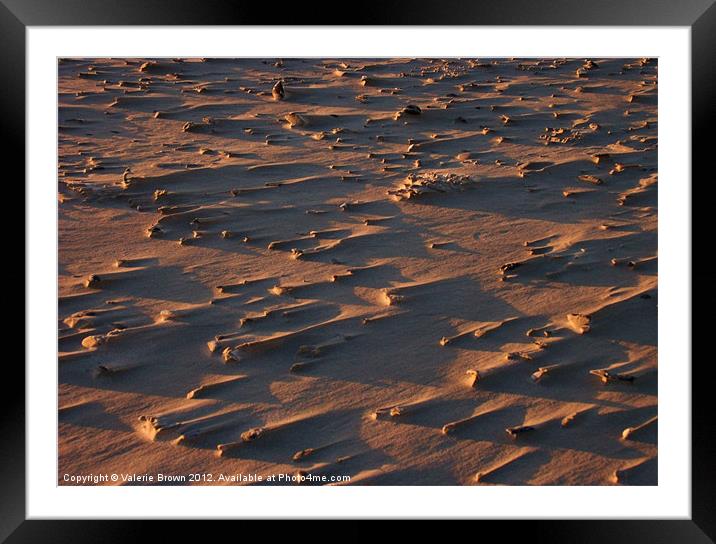 Pebbles in the sand Framed Mounted Print by Valerie Brown